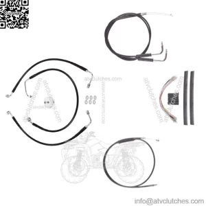 Black +12" Cable & Brake Line Cmpt DD Kit 2002-2008 Harley Sportster Roadster (For: Harley-Davidson)