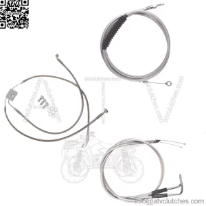 Stainless Cable & Brake Line Bsc DD Kit 18" Apes 2012-2017 Harley Dyna w/ABS (For: Harley-Davidson)
