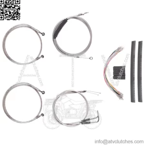 Stainless +8" Cable & Brake Line Mstr Kit 2011-2015 Harley Softail w/ABS (For: Harley-Davidson)
