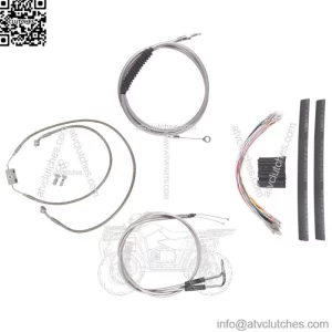 Stainless Cable & Brake Line Cmpt Kit 13" Apes 2012-2017 Harley Dyna w/ABS (For: Harley-Davidson)