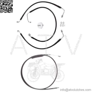 Black Cable & Brake Line Bsc Kit 20" Apes 2018-2019 Harley Softail Fat Bob NoABS (For: Harley-Davidson)