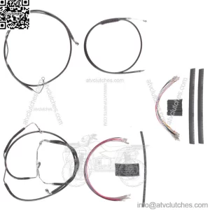 Black +8" Cable Brake Line Mstr Kit 2008-2013 Harley-Davidson Touring w/ABS (For: Harley-Davidson)
