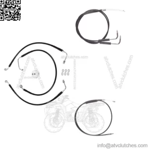 Black +10" Cable & Brake Line Bsc DD Kit 2002-2008 Harley Sportster Roadster (For: Harley-Davidson)
