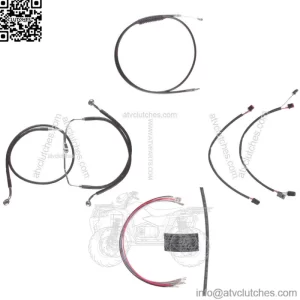 Black Cable & Brake Line Cmpt Kit 22" Apes 2014-2016 Harley Road King No ABS (For: Harley-Davidson)