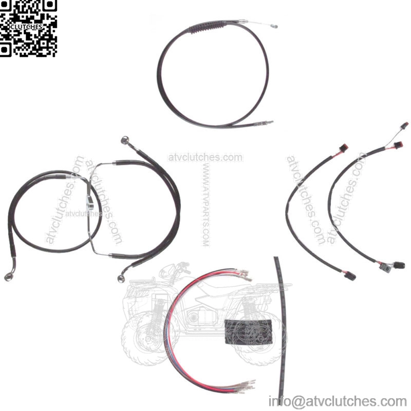 Black Cable & Brake Line Cmpt Kit 22" Apes 2014-2016 Harley Road King No ABS (For: Harley-Davidson)