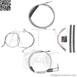 Stainless +14" Cable Brake Line CKit 1996-2001 Harley Touring w/Carb w/Cruise (For: Harley-Davidson)