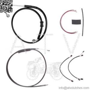 Black +4" Cable & Brake Line Cmpt Kit 2016-2017 Harley-Davidson Softail w/ABS (For: Harley-Davidson)