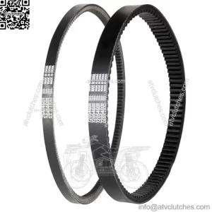 Golf Cart Clutch Drive Belt & Starter Generator Belt for EZGO TXT/Medalist/Workhorse Cushman Express ST 4 Cycle Gas 1994 UP with Robins Motors, OEM# 72054G01, 72024G01, 72025G01, 26414G01