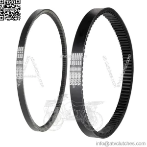 Golf Cart Clutch Drive & Starter Belts Kit for EZGO TXT, Medalist, Workhorse 1994-2013 with Robin 295/350cc 4 Cycle Engines, OEM# 72054G01 26414G01 72025G01 26414G01 630587