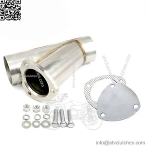 Car modified voice-changing Y-shaped exhaust valve pipe with sealing cap and gasket 2"/2.25"/2.5"/3"