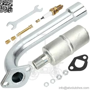 Upgrade Exhaust Pipe Muffler Jet Kit for Non Hemi Predator 212cc 196cc 6.5Hp GX160 GX200 KT196 CK196 Hammerheat 80t Manco Go Kart Small Engine Trailmaster MB200 Mini Bike Performance Parts