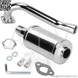 212cc Exhaust Pipe with Muffler for Predator 212 Go Kart 196cc Non Hemi Engine Coleman Powersports KT196 Trailmaster XRX XRS Hammerhead 80T Yerf Dog Manco Tillotson GX200 Performance Parts