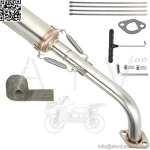 Predator 212 Exhaust Pipe with Muffler for Predator 212cc 196cc 224cc Non Hemi 6.5HP Engine Honda GX200 Coleman CT200U CT200U-EX BT200X KT196 RB200 MB200 Mini Bike Go Kart Performance Parts