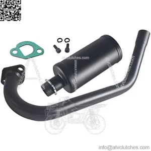 Upgrade Exhaust with Muffler For Coleman Powersports CT200U BT200X CT200u-ex,212cc 196cc/6.5HP Go Kart and Gas Mini Bike Black