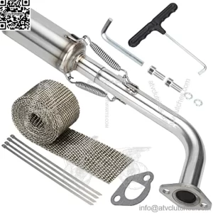 Performance Exhaust Pipe Muffler Hardware Kit for Non Hemi Predator 196cc 212cc 6.5HP Coleman CT200u BT200x CT200u-ex KT196 RB200 Massimo Baja MB200 GX160 GX200 Engine Mini Bike Go Kart Parts