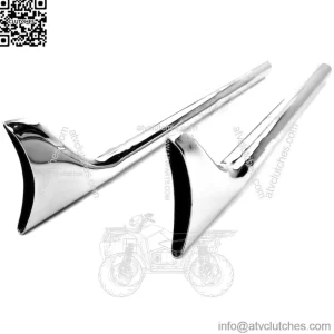 Chrome 30" Slip-On Fishtail Mufflers Exhaust Pipes Harley Chopper Bobber Custom (For: Harley-Davidson)