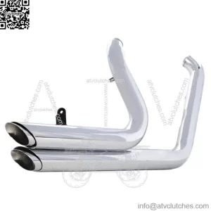 Chrome Staggered Shortshots Short Shots Exhaust Drag Pipes Harley Dyna FXD 06-17 (For: Harley-Davidson)