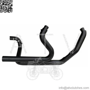 Black True Duals Dual Head Pipes Headers Exhaust 2009-2016 Harley Touring Bagger (For: Harley-Davidson)