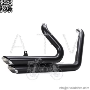 Black Staggered Shortshots Short Shots Exhaust Drag Pipes Harley Dyna FXD 06-17 (For: Harley-Davidson)