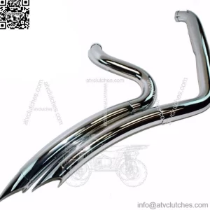 2 1/4" Chrome Big Radius Radius Curves Full Exhaust Drag Pipe System Harley Dyna (For: Harley-Davidson)