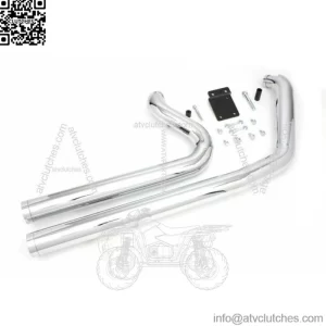 Maxx Short Shot Chrome Exhaust Dual Drag Pipe Set Harley Softail 1984-2006 (For: Harley-Davidson)