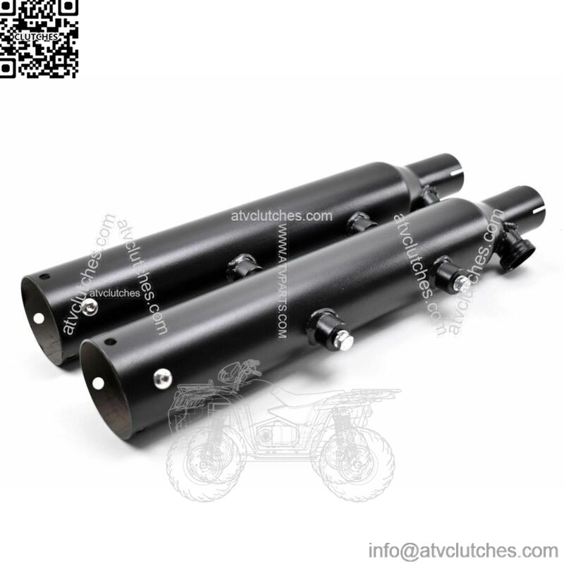 Rush Exhaust 3" Slip On Black Mufflers Pipes Tip Less Harley XL Sportster 04-08 (For: Harley-Davidson)