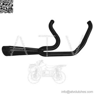 TC Bros Racing 2 Into 1 Black Turnout Pipe Exhaust System Harley Dyna 06-17 (For: Harley-Davidson)