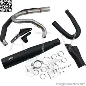 Superstreet Black 2-Into-1 Race Exhaust System Pipes Harley 18+ Softail M8 (For: Harley-Davidson)