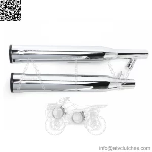 Cobra Chrome 3" Slip On Mufflers Black Race Pro Tips Exhaust Harley Fatboy Deuce (For: Harley-Davidson)