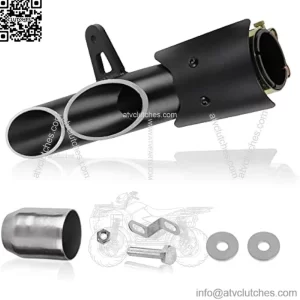 38-51mm Universal Aluminum Exhaust Muffer Pipe 51mm/2" Dual-Outlet for Yamaha 250/300 Kawasaki ZX6R10R Motorcycle Slip On Dirt Bike Street Bike Scooter ATV Quad Motorbikes Exhaust