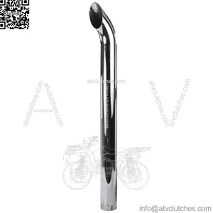 48" Curved Chrome Exhaust Pipe Stack Slotted 3-3/4" ID Fits John Deere ZNL89375C