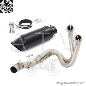 Black Full Exhaust System for Kawasaki Ninja 650/Z650 (2012-2023) - Header Pipe