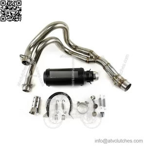 Black Full Exhaust System for Kawasaki Ninja 650/Z650 (2012-2025) - Header Pipe