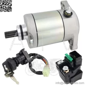 Starter Motor & Solenoid Relay & Ignition Switch for Suzuki ATV Eiger 400 2WD 4WD LT-A400 LT-F400 2002-2007 3545-016 31100-38F00 3313-719 31210-PWB1-900 SM-14241
