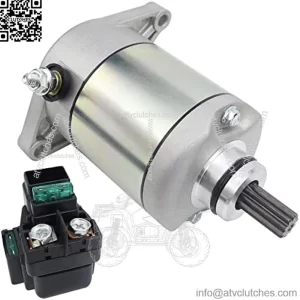 Starter & Relay for Suzuki 2002-2007 Eiger 400 LT-A400 LT-A400F LT-A400C LT-F400 LT-F400F, 31100-38F00 3110038F00 18809 18840 410-54068 41054068 SMU0297 SM14241 495775