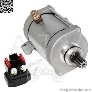Starter W/ Relay Solenoid for Yamaha Rhino 700 YXR700F YXR700 4X4 2008-2013(For: Yamaha Rhino 700)