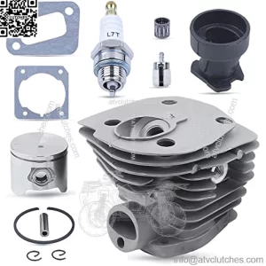 44MM Nikasil Plated Chainsaw Cylinder Piston Gasket Replacement Parts Kit for Husqvarna 351 353 346XP with Intake Manifold Needle Bearing Spark Plug