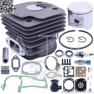 52mm Cylinder Piston For Husqvarna 372 372XP 371 365 362 Intake Manifold Gasket , Cylinder Piston Kit , Intake Manifold with Clamp , Piston Bearing , Spark Plug , Decompression Valve