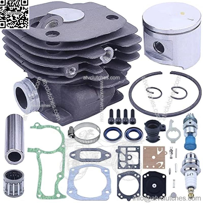 52mm Cylinder Piston For Husqvarna 372 372XP 371 365 362 Intake Manifold Gasket , Cylinder Piston Kit , Intake Manifold with Clamp , Piston Bearing , Spark Plug , Decompression Valve - Image 2