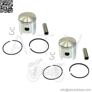 2 Piston Kits for Polaris TX 340 500 Standard Bore 62mm 1972 1973 1974 1975 1976