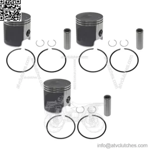 3  Piston Kits fits Polaris 1993-1995 750 SL & SLT Standard Bore 69.75mm