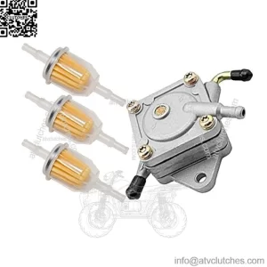Fuel Pump AM109212 AM106164 AM101074 with 3pcs Fuel Filter Compatible with John Deere 112L 130 165 LX172 176 GT242 RX95 SX95 AMT600 4x2 Gator