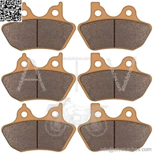 Zinger Brake Pads for Harley Davidson 2000-2007 Electra Glide Ultra Classic Road King Fatboy Dyna Heritage Softail Night Train,2 Front + 1 Rear Severe Copper Brake Pads