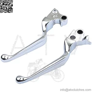 Vkinman Chrome Hand Levers Brake Lever + Clutch Lever Replacement for Harley Hand Controls 1996-2006
