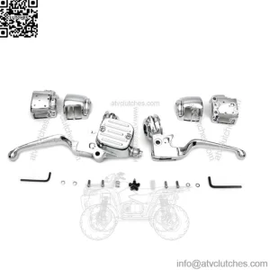 Chrome Handlebar Controls Hand Lever Control Kit Single Disc 2007-2011 Harley (For: Harley-Davidson)