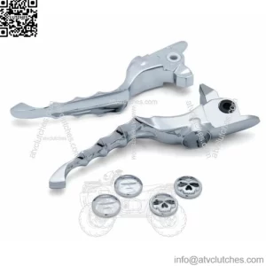 Kuryakyn Chrome Zombie Skull Hand Levers Harley 17-20 Touring Street Road Glide (For: Harley-Davidson)