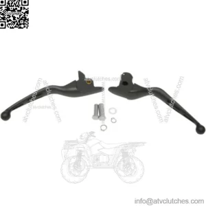 Drag Specialties Black Slotted Wide Blade Hand Levers Set Harley 14-16 Touring (For: Harley-Davidson)