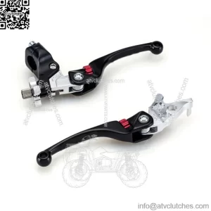 Black F4 Quad Clutch + Brake Lever Pair Pack For Honda TRX250R 1987-1989