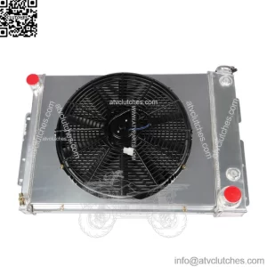 For 1967 68 69 Chevy Camaro Pontiac Firebird 3 Row Aluminum Radiator Shroud Fan