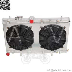 2-ROW Aluminum Core Racing Radiator+12v Fan Shroud For 2002-2007 Impreza Wrx Sti